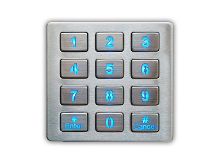 Panel mount numeric keypad