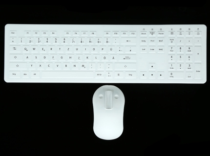 Wireless silicone keyboard and mouse set